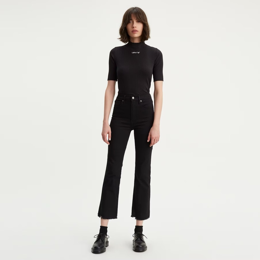 Levi’s MILE HIGH CROP FLARE WOMEN'S JEANS in Pardon My French Black